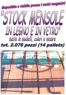 zoom immagine (Stock mensole in legno e vetro 2076pz)